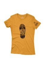 Camiseta Feminina Não Deixe Rastros Mostarda
