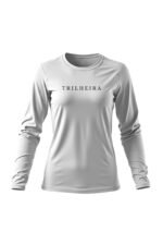 camiseta feminina poliamida uv manga longa trilheira branco
