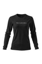 camiseta feminina poliamida uv manga longa trilheira preto