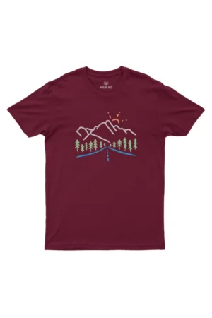 Camiseta Masculina Road Trip Bordô